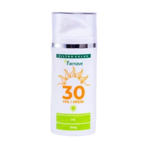 Protetor solar gel FPS 30 Farmave, embalagem de 100 g