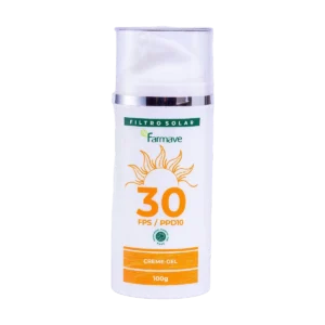 Protetor solar creme gel FPS 30 Farmave, embalagem de 100 g