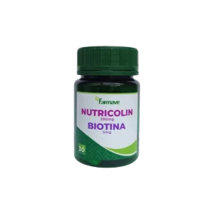 Nutricolin com Biotina Farmave, frasco com 30 cápsulas